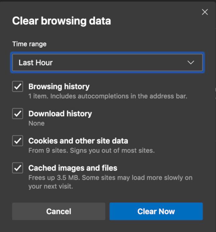 Edge Clear Browsing Data Edge Clear Browsing Data