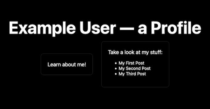 The homepage for the example application The homepage for the example application