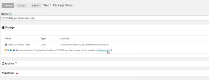 Duplicator Backup New Package Configuration Duplicator Backup New Package Configuration