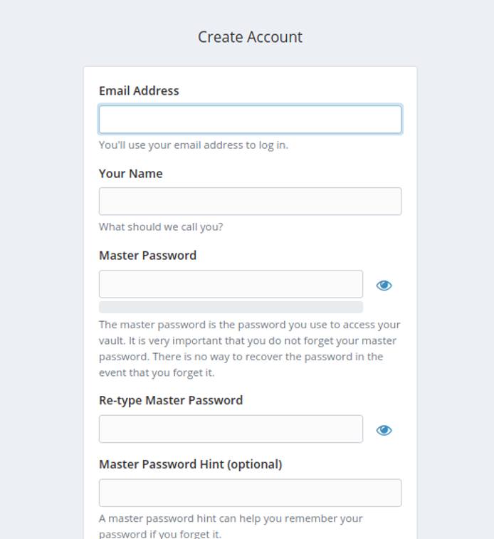Bitwarden Account Creation Bitwarden Account Creation