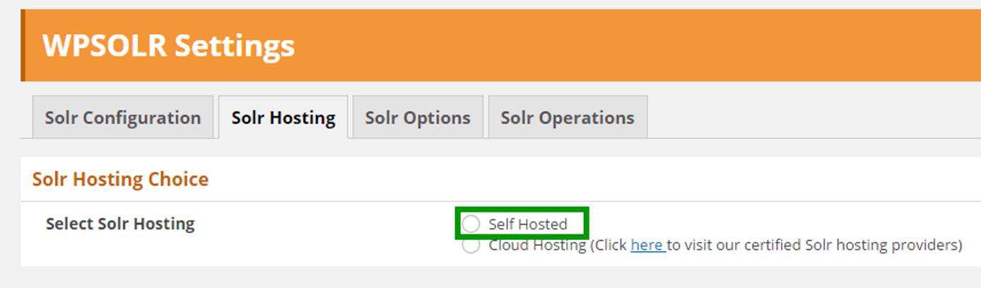 WPSolr Hosting tab WPSolr Hosting tab