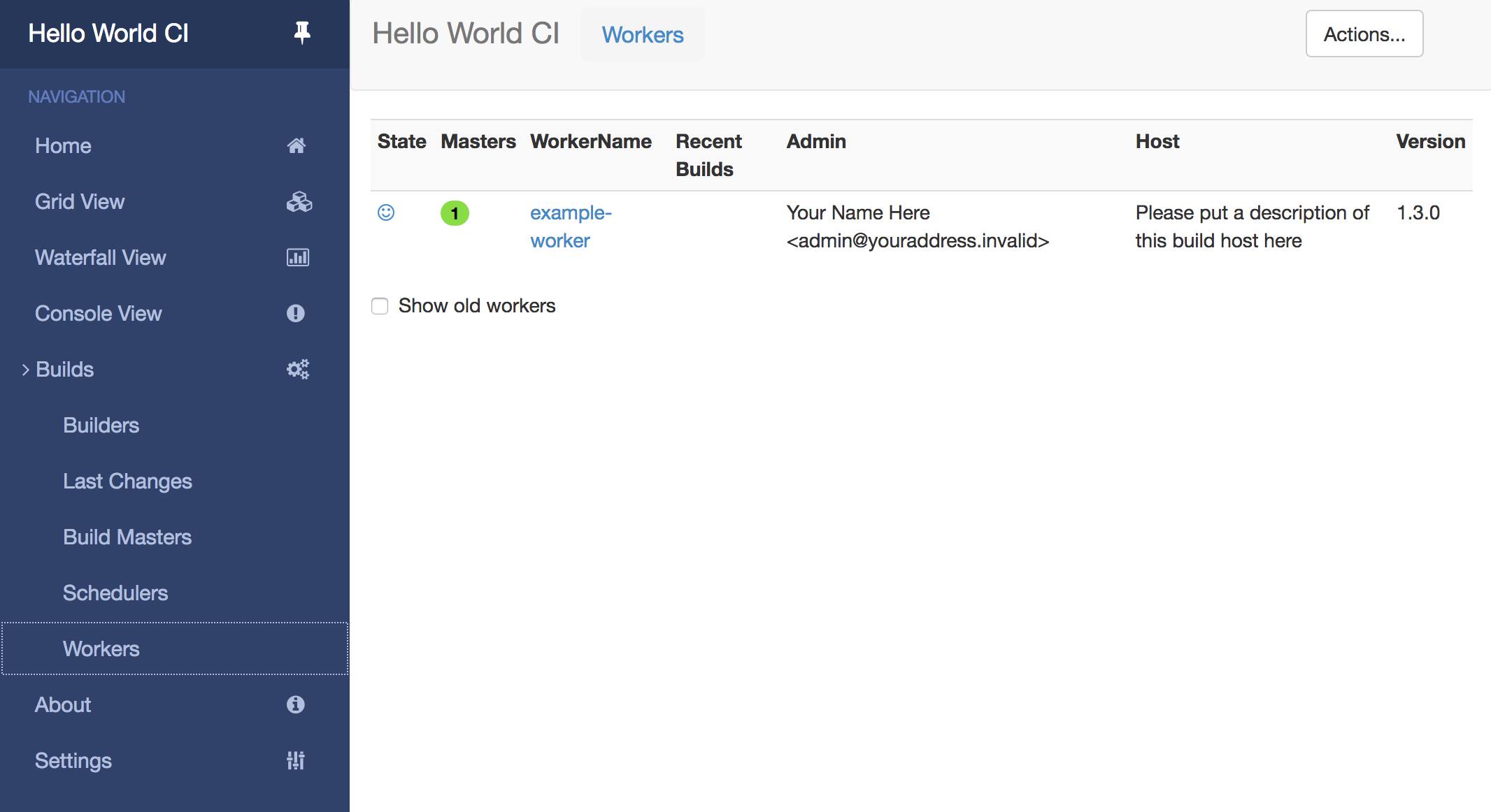 Buildbot Workers Page Buildbot Workers Page