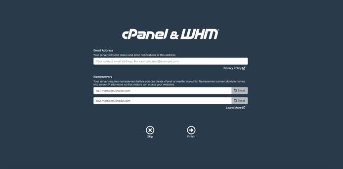 Provide an email address and your Linode nameservers. Provide an email address and your Linode nameservers.