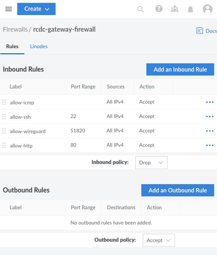 Configuring a cloud firewall from within the Linode Cloud Manager Configuring a cloud firewall from within the Linode Cloud Manager